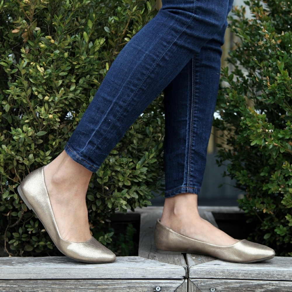 Christian Siriano Soft Gold GiGi Point Flats